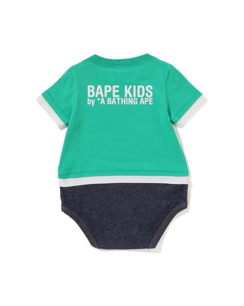 Ensembles Bape Babies Baby Milo Face Layered Vert Clair Enfant | UOI-25790435